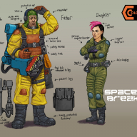 Colony 87 Spaceship Breaker family - father, daughter