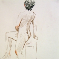 life drawing in coloured pencil - 'Rosie' 02-03-17