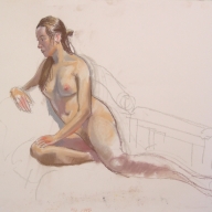 life drawing in pastels - 'Ally' 30-06-2016