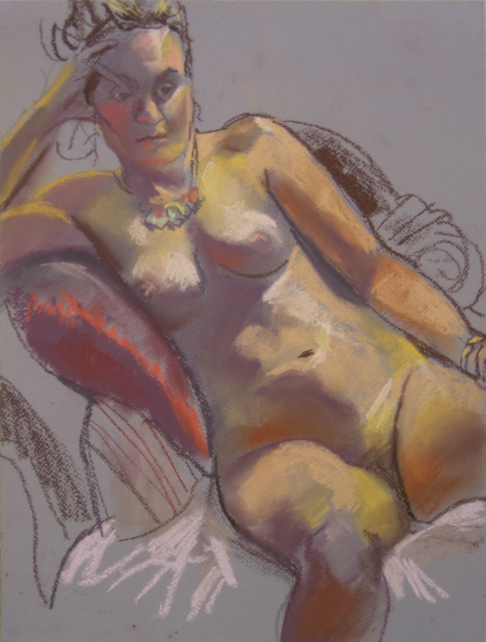 life drawing in pastels - 'Felicity' 21-07-2016
