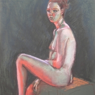 life drawing in pastels - 'Sonja' 2014