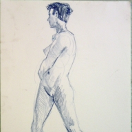 life drawing in coloured pencil - 'Rosie' 09-03-17-02