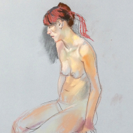 life drawing in pastels - 'Lucia', 30-11-17