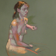 life drawing in pastels - 'Rebel 2' - 2018