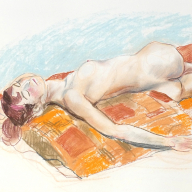 life drawing in pastels on cartridge paper 'Alice' - 19-01-17