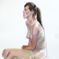 life drawing in pastels on cartridge paper - 'Clara' 20-04-17