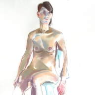 life drawing in pastels on cartridge paper  - 'Lucia' 18-05-2017