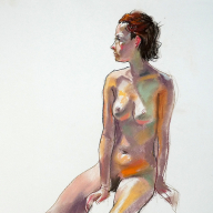 life drawing in pastels on cartridge paper 'Sofia' - 17-01-19
