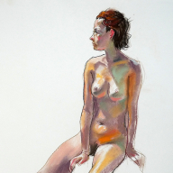life drawing in pastels on cartridge paper 'Sofia' - 17-01-19