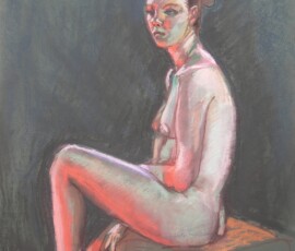 life drawing in pastels - 'Sonja' 2014