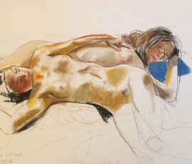 Rebecca-and-Juliet-life-drawing-in-pastels-on-cartridge-paper-26-04-2018
